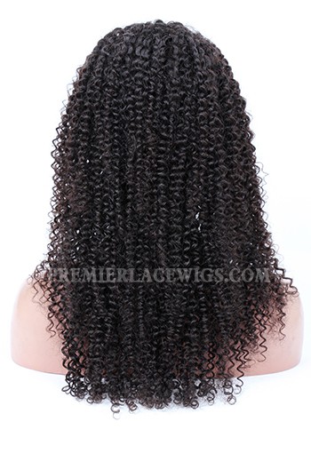 Stock Brazilian Virgin Hair Kinky Curl Glueless Lace Front Wigs 