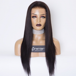 Stock Brazilian Virgin Hair Light Yaki Glueless Lace Front Wigs ...