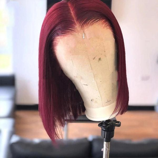 blunt cut bob wig with color