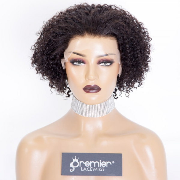 Layered Short Bob Kinky Curly Hair 13×4 Lace Front Wigs 