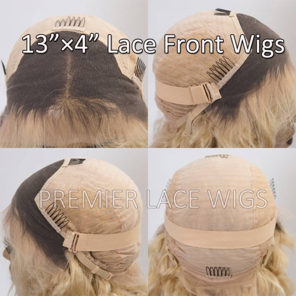 613 blonde 360 lace 13x4 free parting outlets Human Hair Blend daily updo wig.