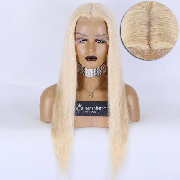 Silk Top Full Lace Wigs 613 Blonde Chinese Virgin Human Hair Silky Straight Premierlacewigs