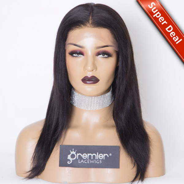 Human hair lace front wig outlet 1b