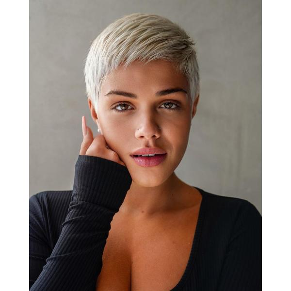 Platinum Blonde Full Lace Wigs 100 Hand Tied Whole Lace Short Pixie Haircut European Virgin Human Hair Premierlacewigs