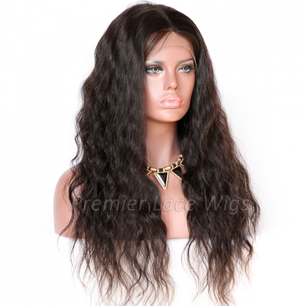 22” wavy brown 100% buying virgin Remy Human Hair with bangs daily wig.