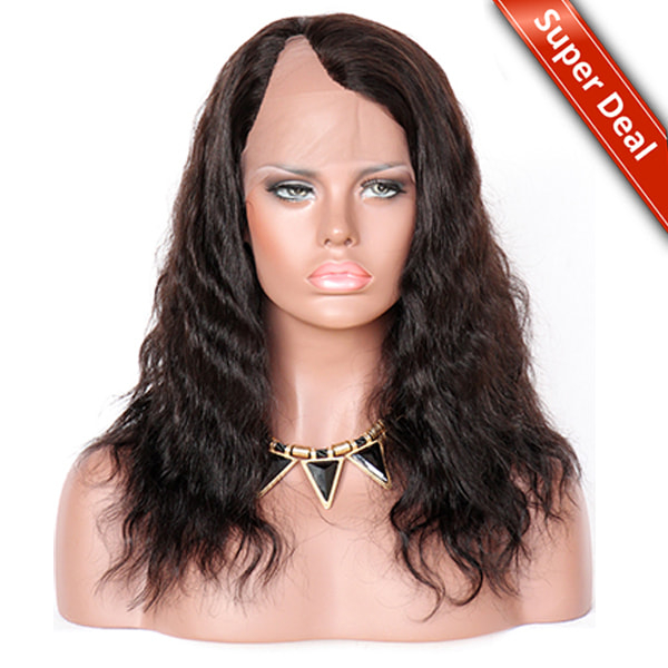 Indian Remy Hair U Part Wigs Natural Wave Premierlacewigs