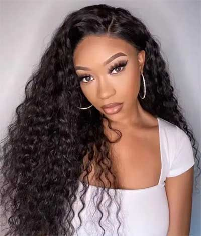 FLW-W2 Wet Wavy Full Lace Wig Natural color 22 inches 150% 